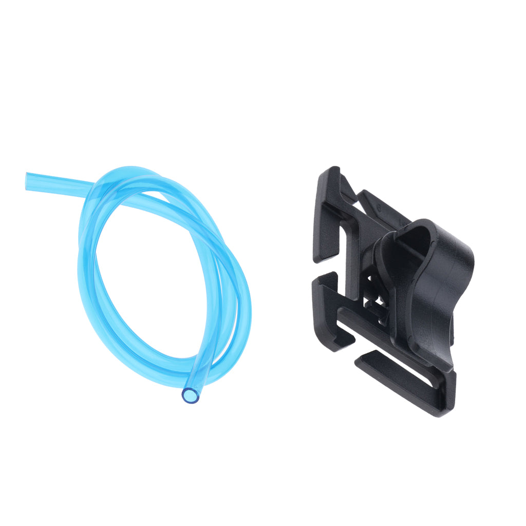100cm Replacement Hydration Pack Drink Tube + Pipe Holder Buckle Black Blue