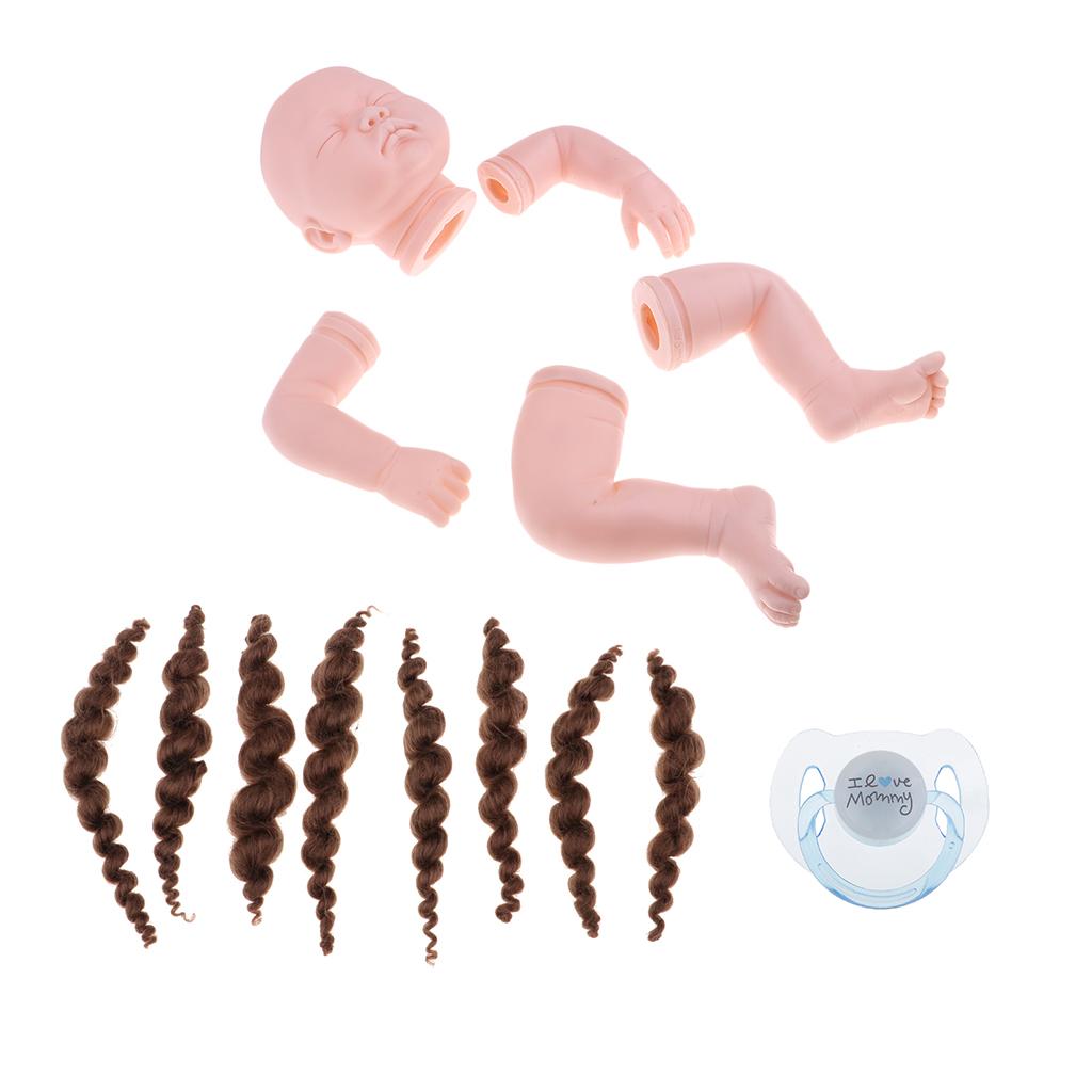 22inch Unpainted Reborn Full Limb Mold & Mohair Hair & Magnetic Pacifier DIY