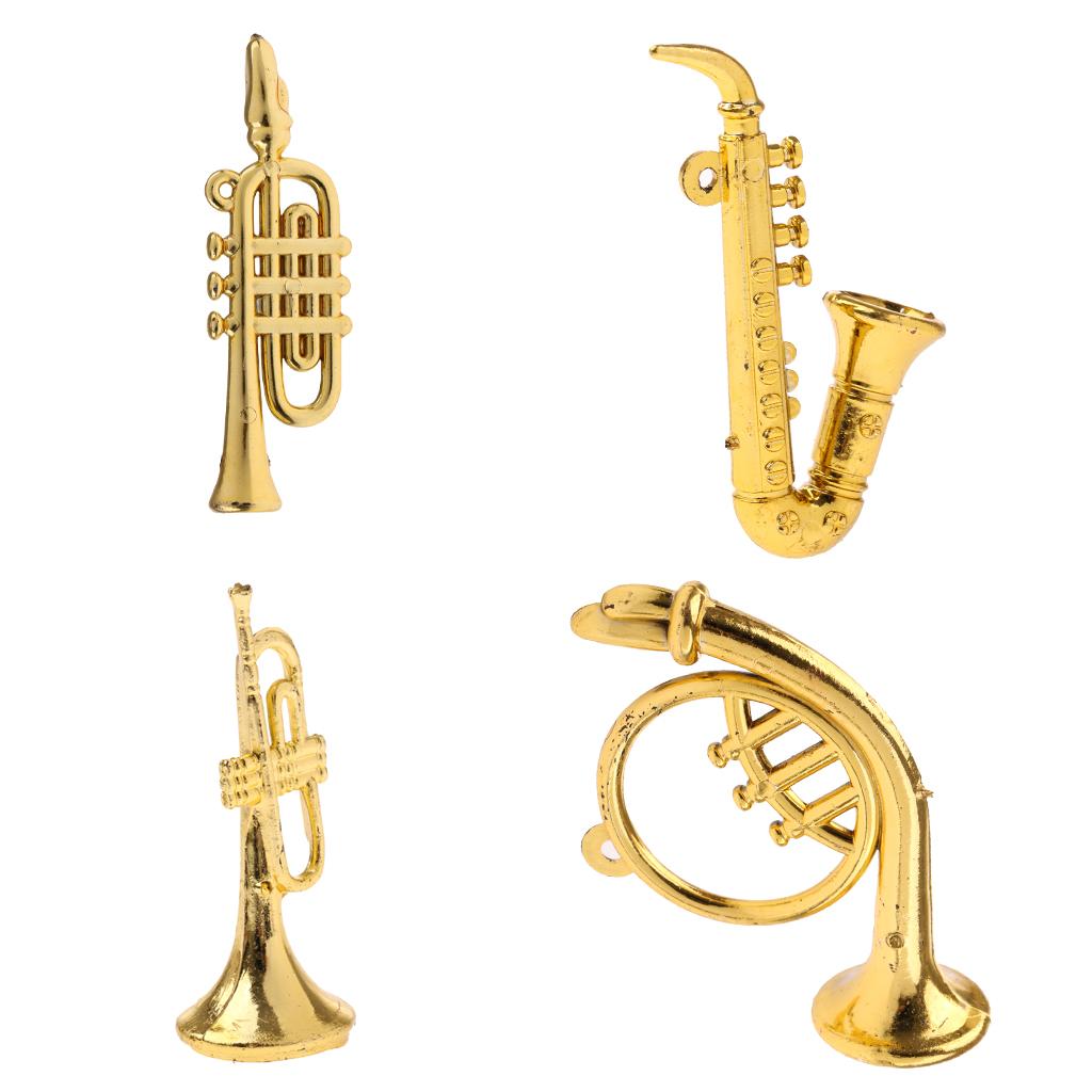 4 Pieces 1/12 Dollhouse Miniature Plastic Musical Instrument Model Accessory