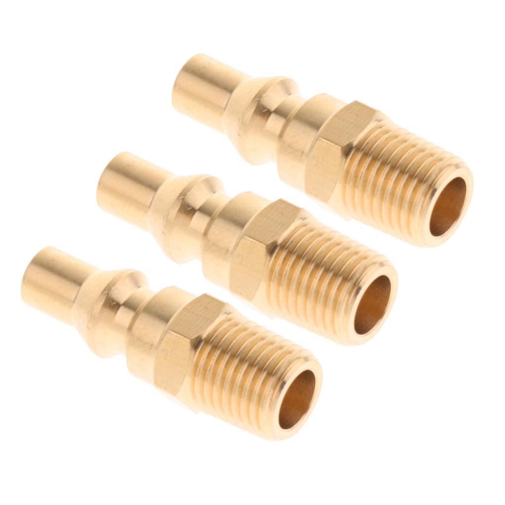 3 Pcs 1/4 Propane Gas Quick Connector Adapter Hose Quick Disconnect Fitting"