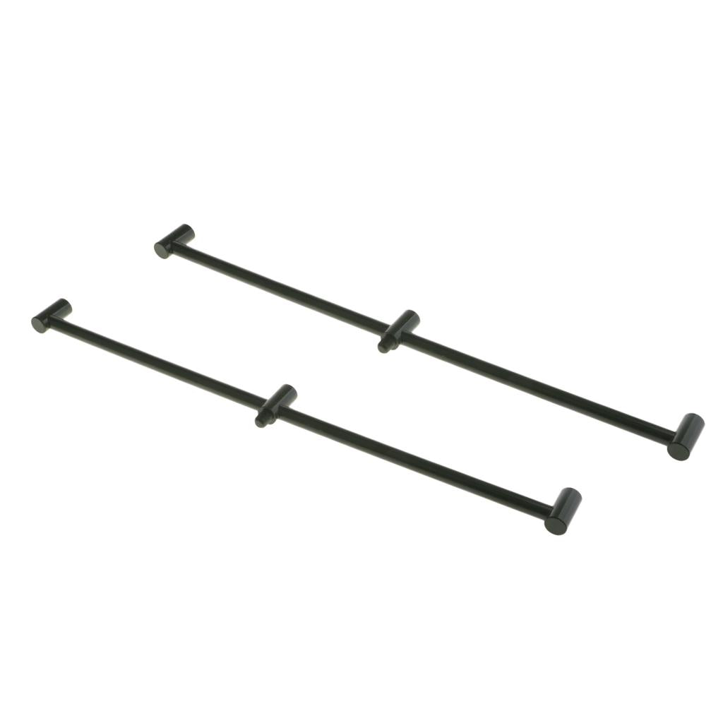 2x Metal Carp Fishing Buzz Bar Fishing Rod Pod Holder Buzzer Bar for 3 Rods