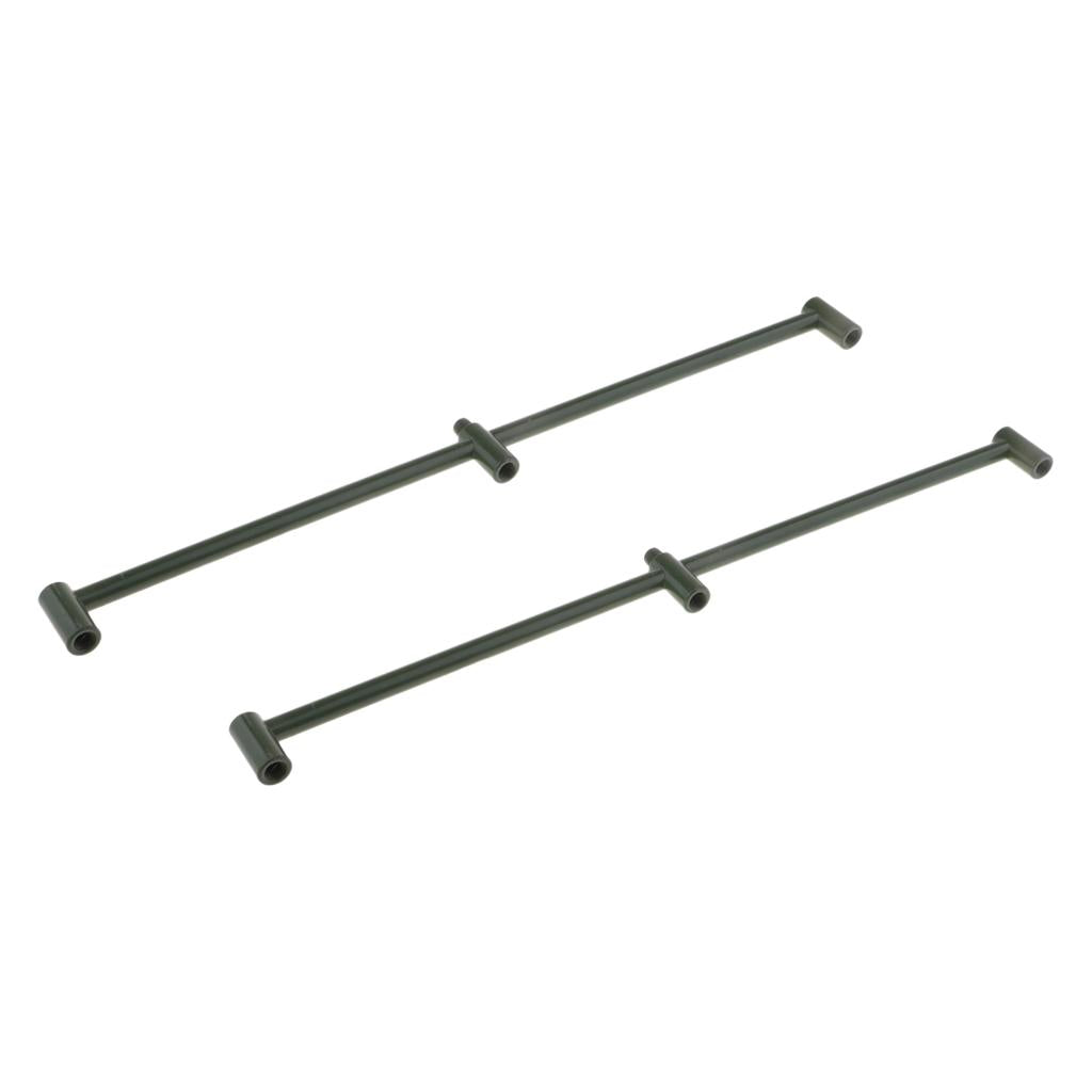 2x Metal Carp Fishing Buzz Bar Fishing Rod Pod Holder Buzzer Bar for 3 Rods