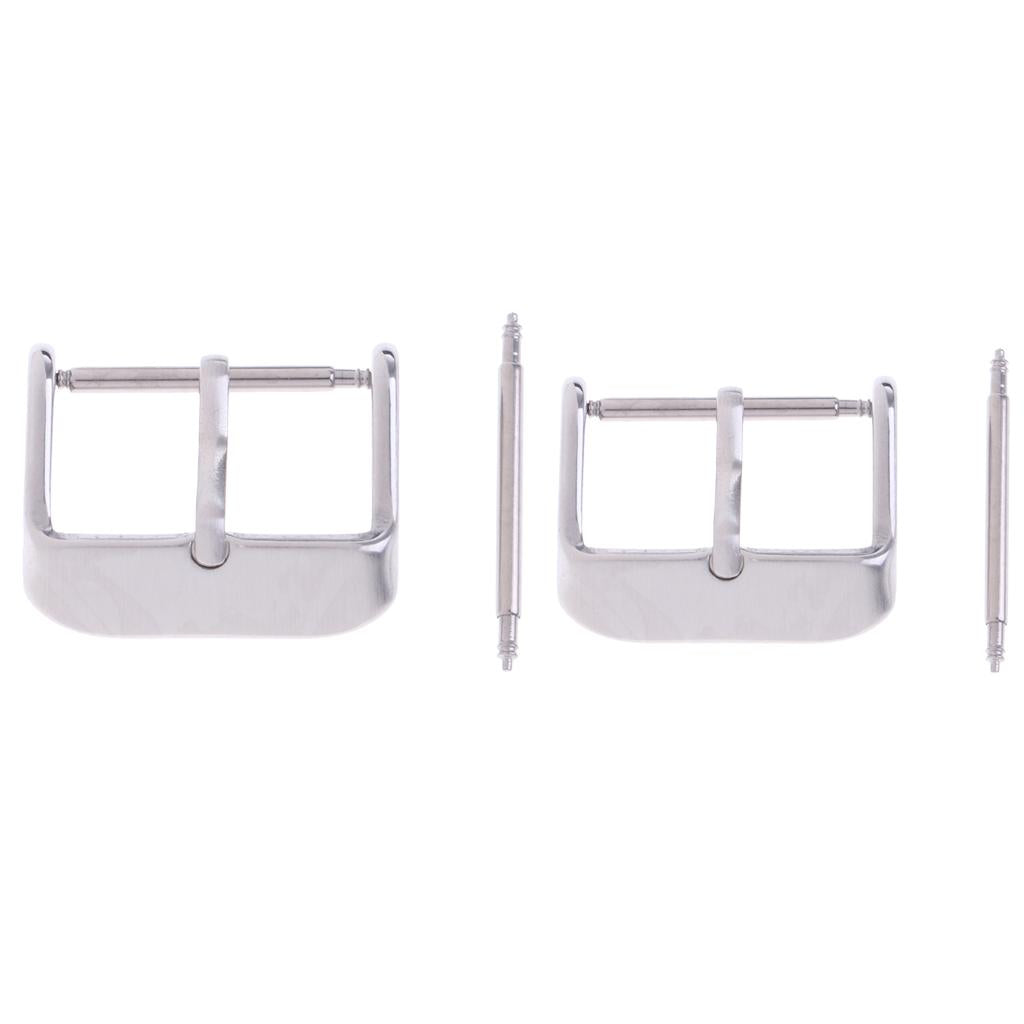 2 Pieces Watch Strap Buckle 16mm 18mm Stainless Steel WristBand Clasp Pin