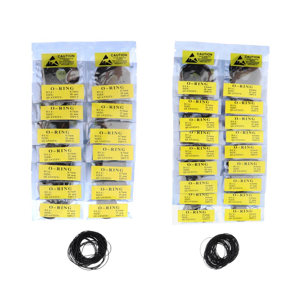 1900pcs Wholesale Silicone Watch Gasket O-Ring Back Case Seals 12mm-30mm