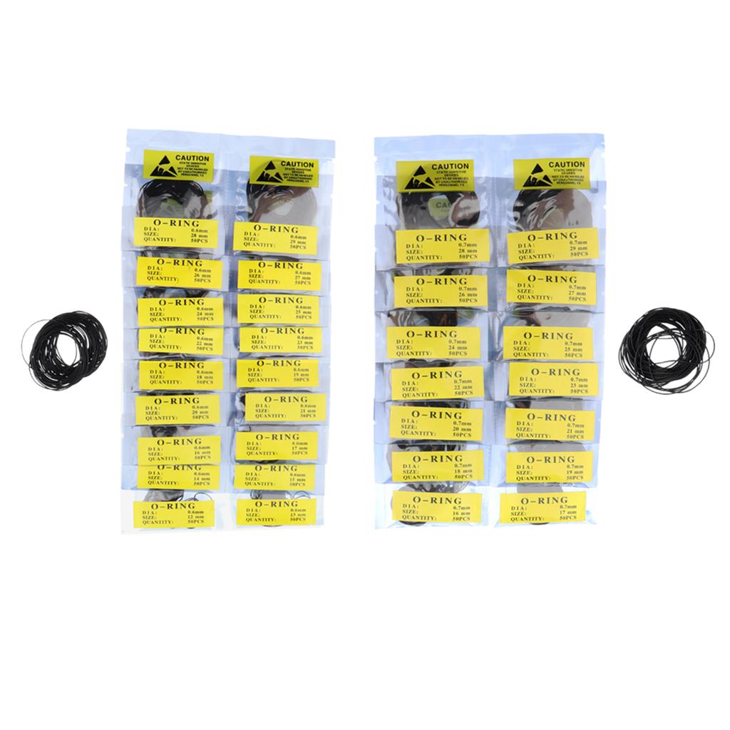 1900pcs Wholesale Silicone Watch Gasket O-Ring Back Case Seals 12mm-30mm