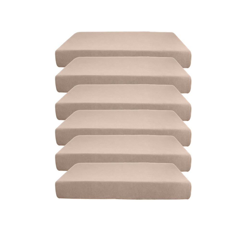 6x Beige_Size S Jacquard Spandex Sofa Couch Seat Cushion Cover