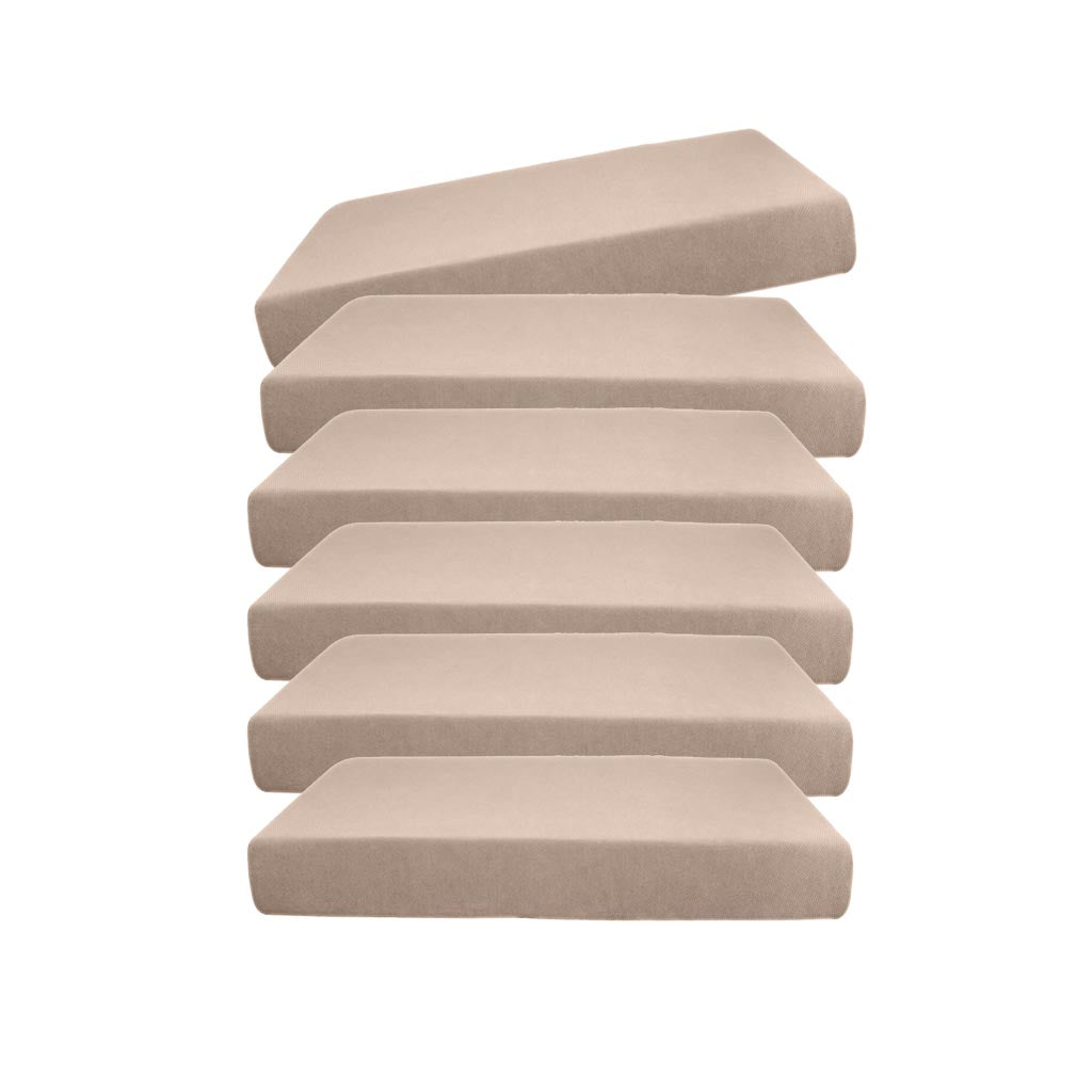 6x Beige_Size S Jacquard Spandex Sofa Couch Seat Cushion Cover