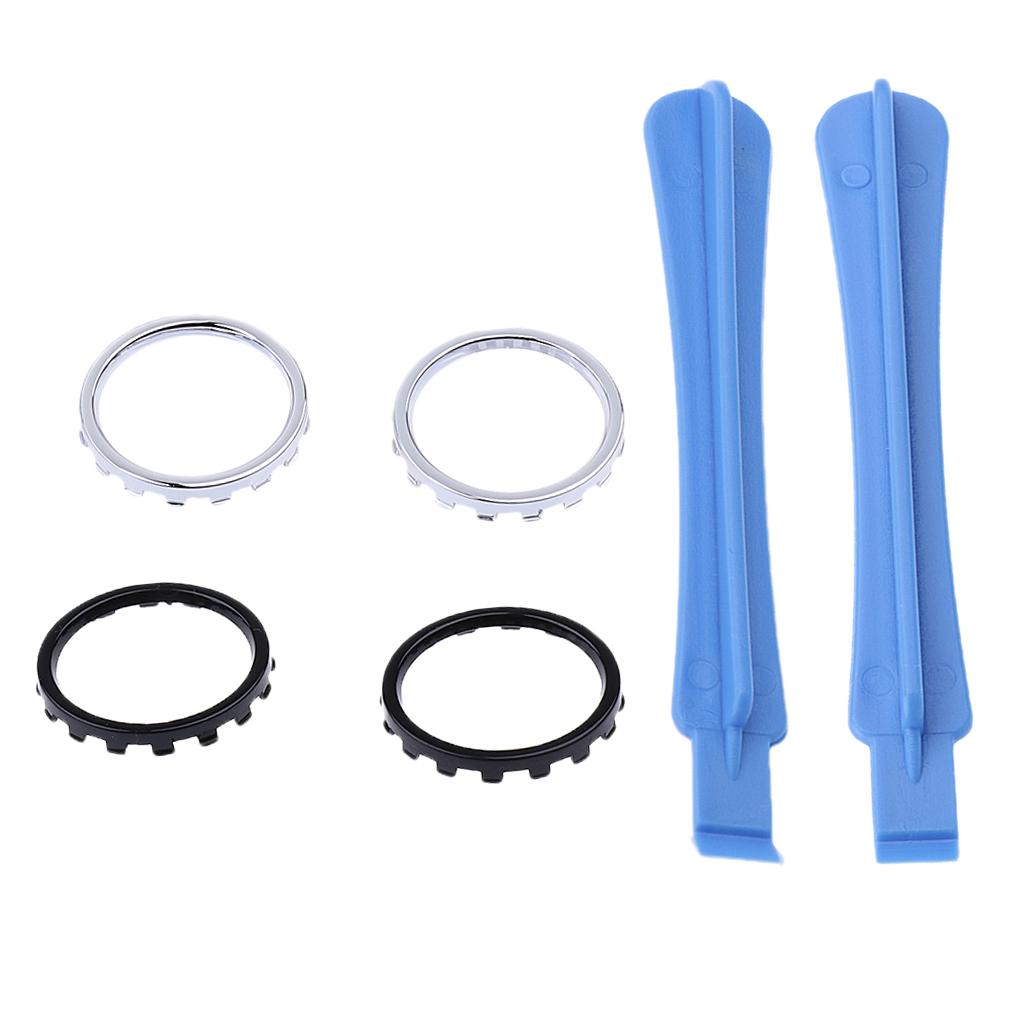2 Pair Thumbstick Accent Rings +Teardown Rod for One Elite Silver+Black