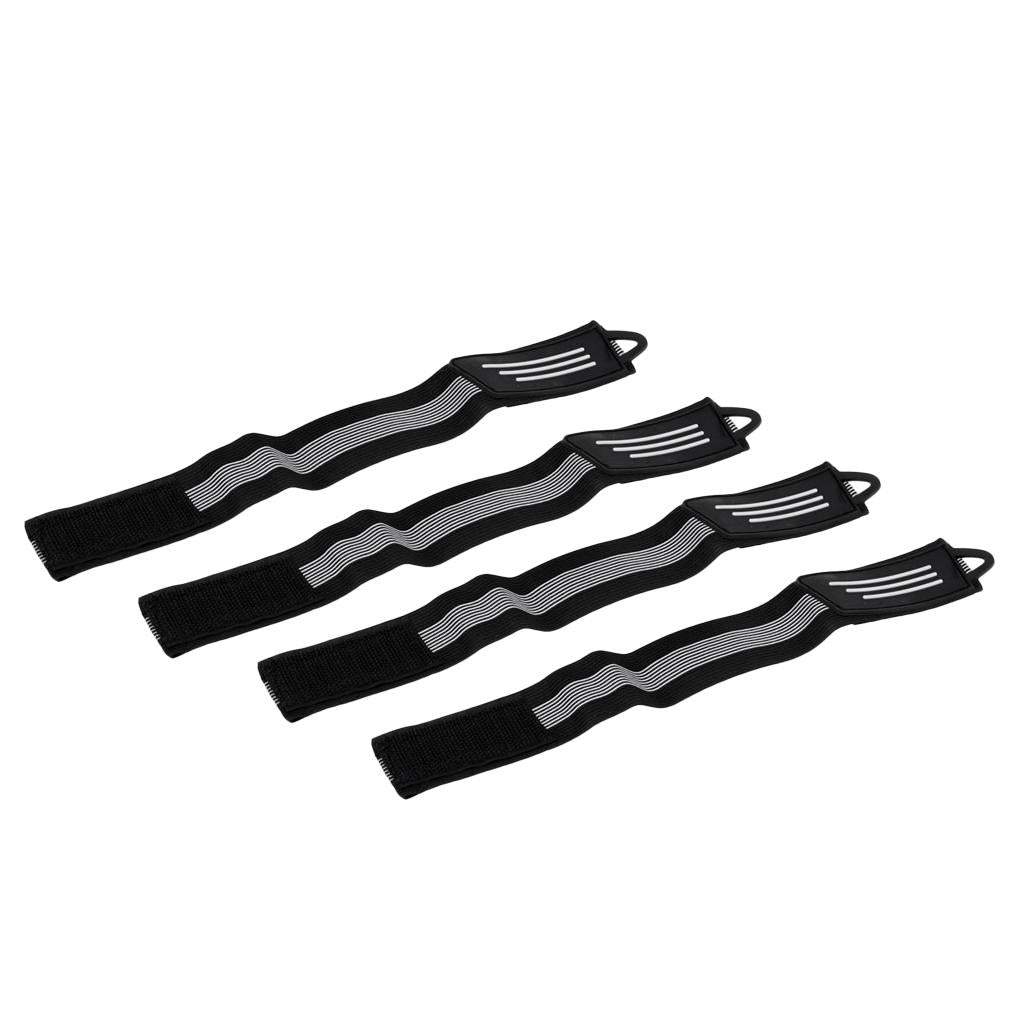 4 Pcs Bicycle Ankle Leg Strap Cycling Bike Pants Band Leg Clip Wrap Black