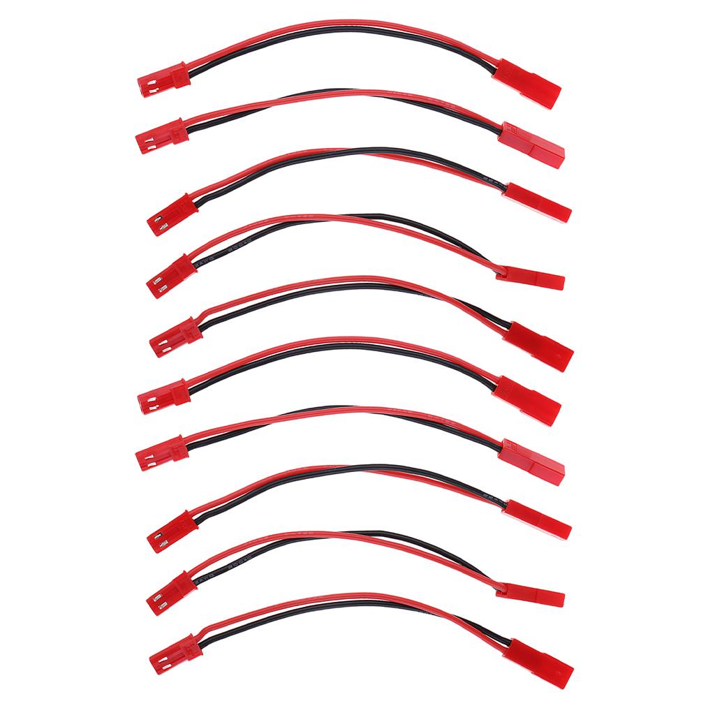 10Piece RC Model JST 2-Pin Male to Female Connector Extension Wire Cable DIY