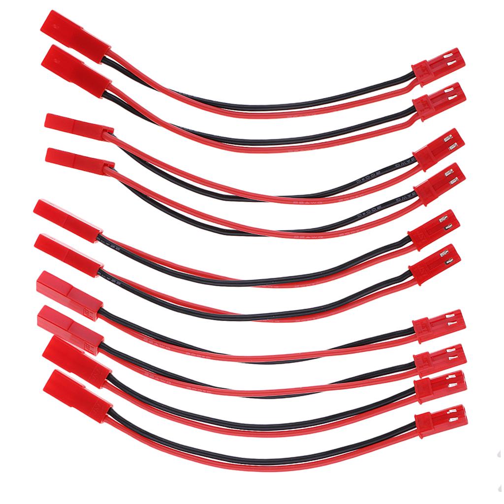 10Piece RC Model JST 2-Pin Male to Female Connector Extension Wire Cable DIY