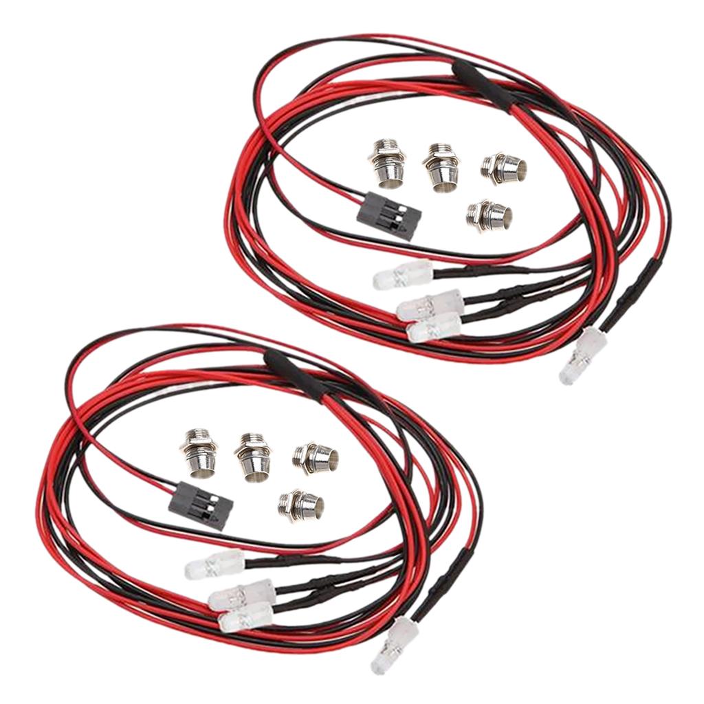 8 LED 5mm Haedlight Bright Lights White+Red for 1/10 Redcat RC Cars