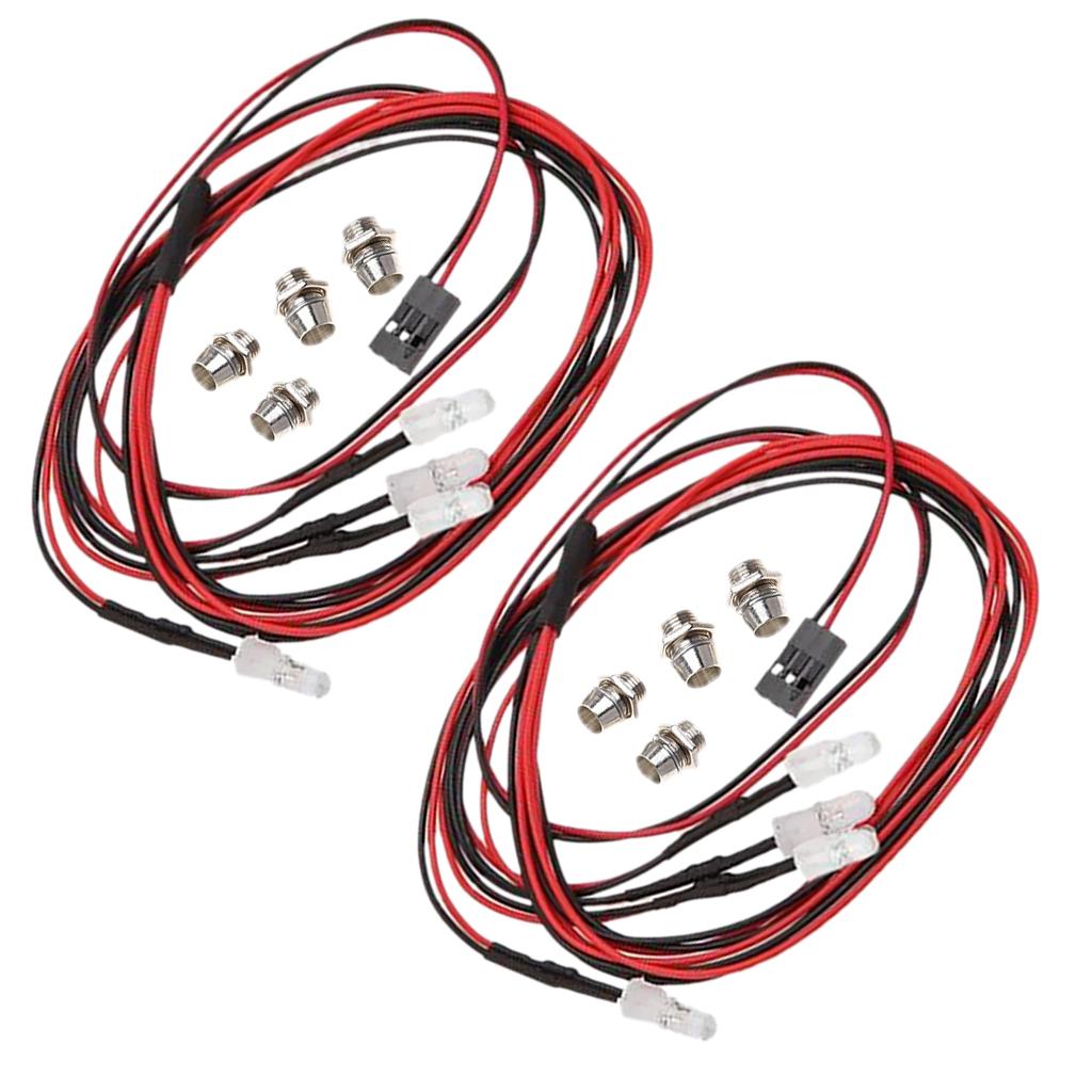 8 LED 5mm Haedlight Bright Lights White+Red for 1/10 Redcat RC Cars