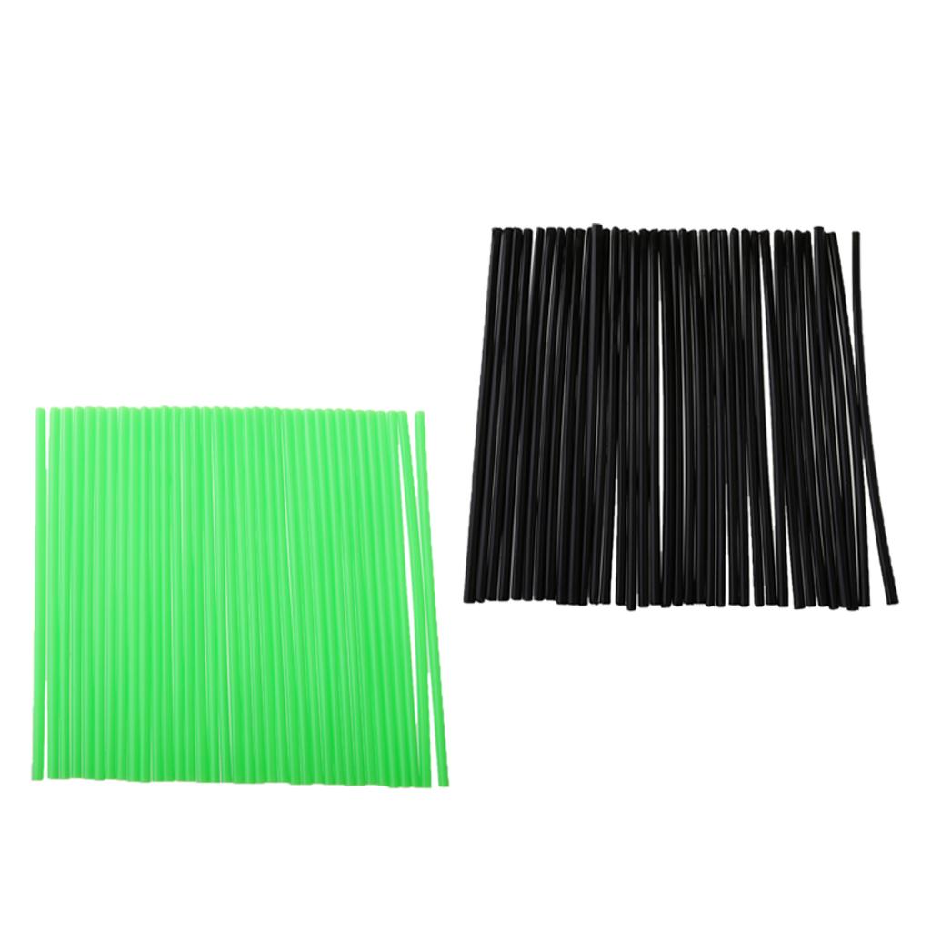 72Pcs Universal Motocross Wheel Rim Spoke Wraps Skins Cover Green/Black