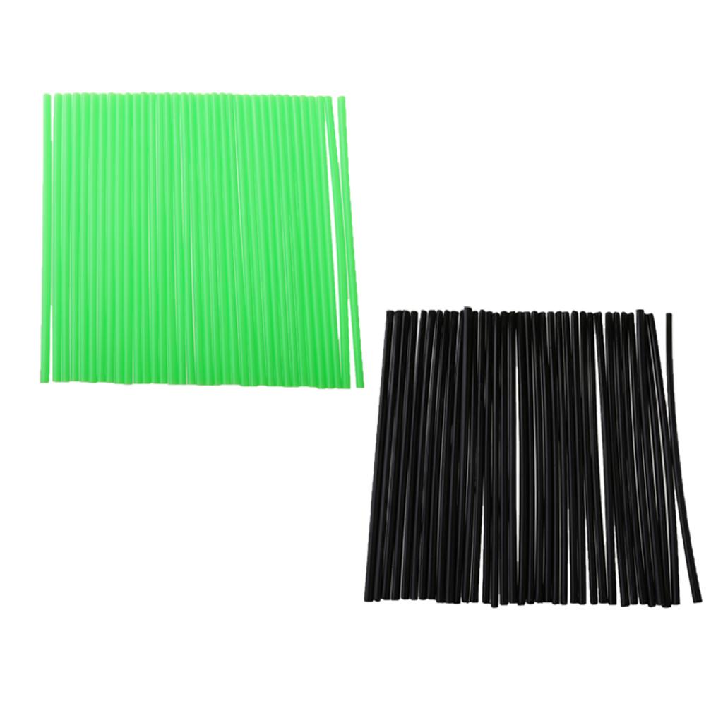 72Pcs Universal Motocross Wheel Rim Spoke Wraps Skins Cover Green/Black