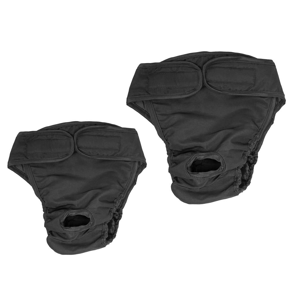 2 Pcs Puppy Dog Physiological Pants Femal Dogs Sanitary Pant Diaper Black