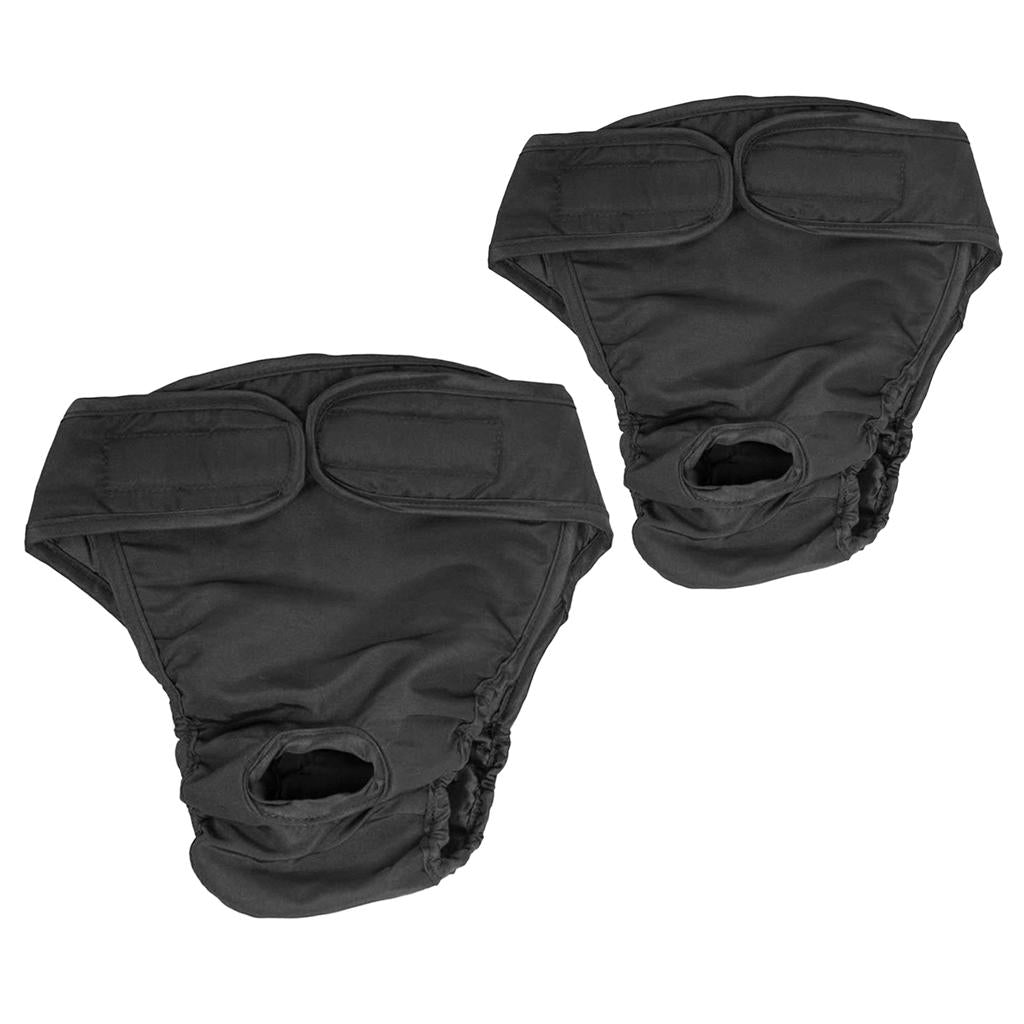 2 Pcs Puppy Dog Physiological Pants Femal Dogs Sanitary Pant Diaper Black