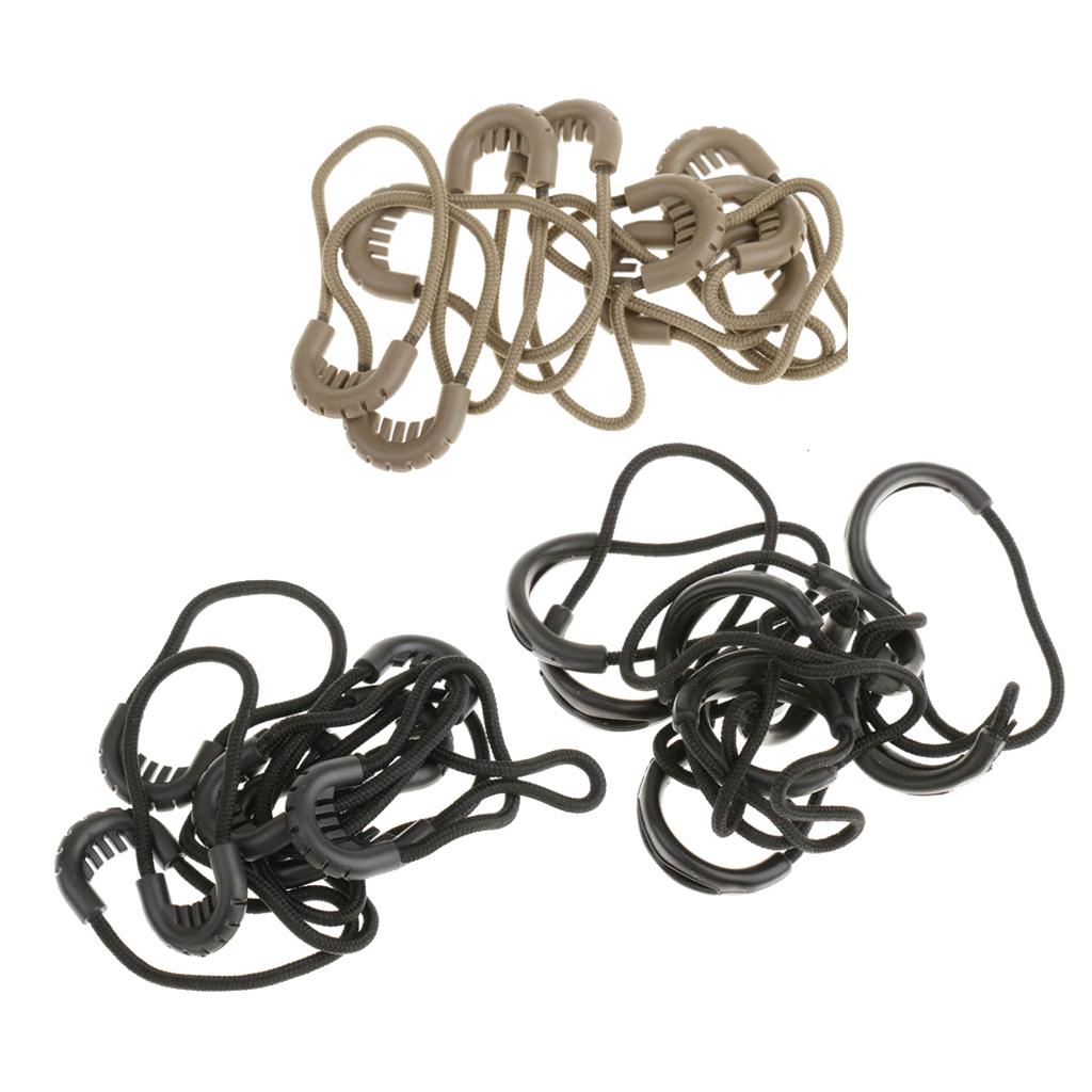 30x Zipper Pulls Cord Rope Ends Lock Zip Slider For Clothing Bags Black/Tan