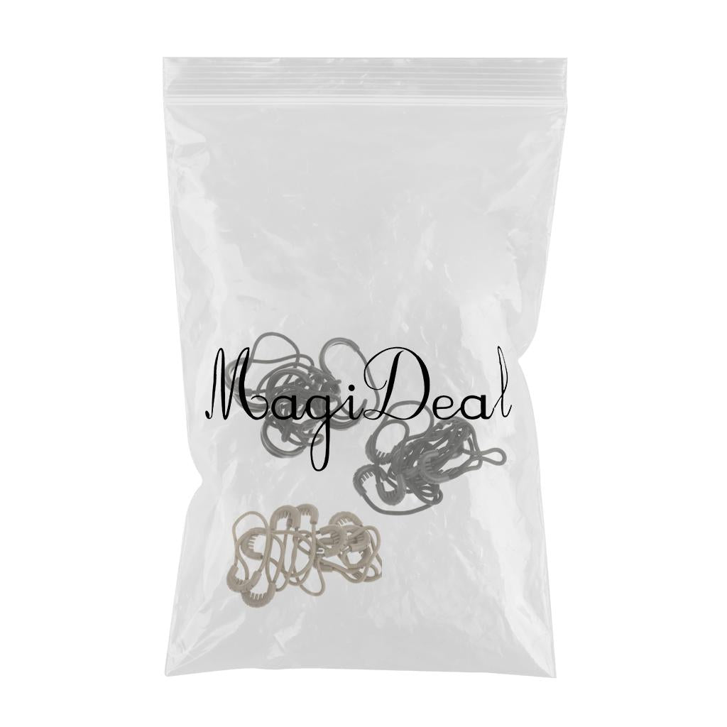 30x Zipper Pulls Cord Rope Ends Lock Zip Slider For Clothing Bags Black/Tan