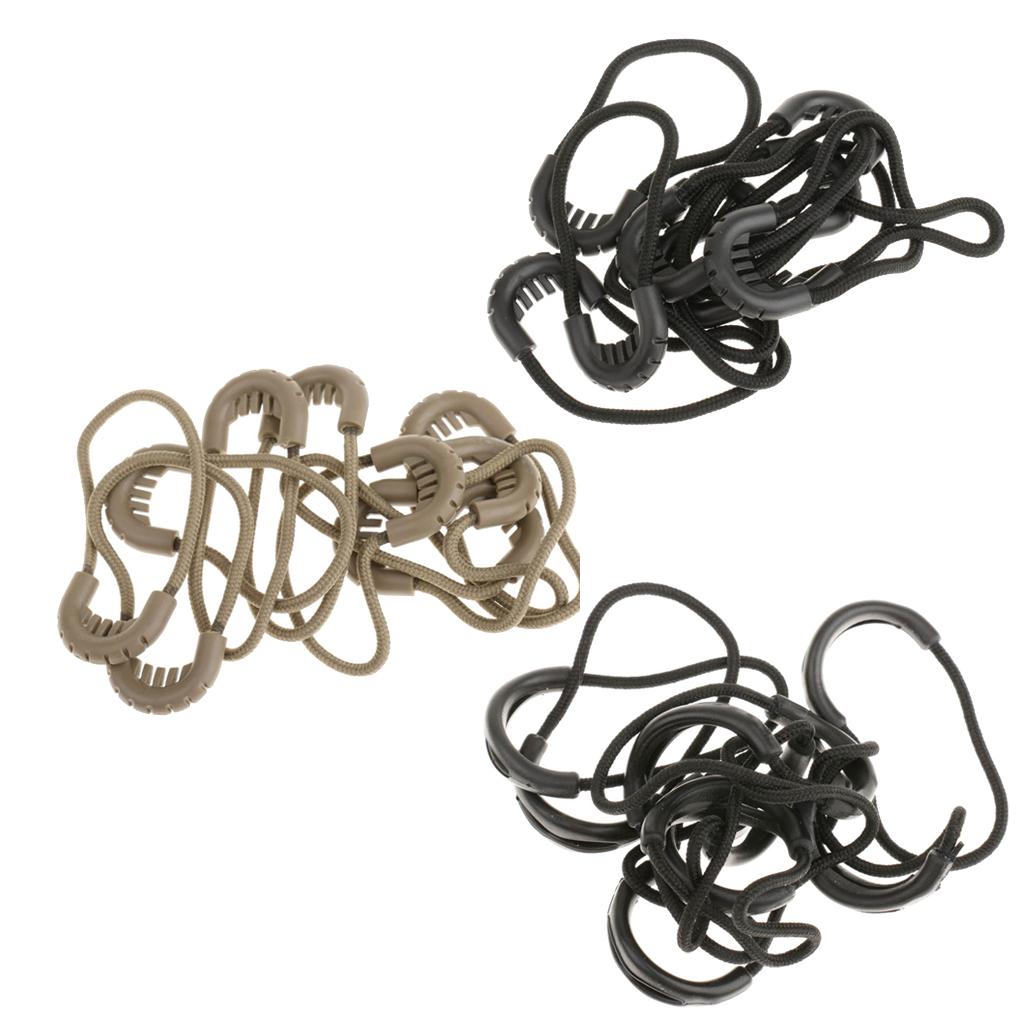 30x Zipper Pulls Cord Rope Ends Lock Zip Slider For Clothing Bags Black/Tan