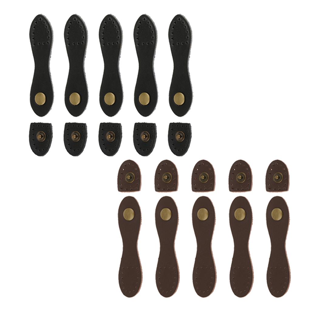 10 Sets Vintage Leather Buckles Purse Hasp DIY Bag Accessories Coffee Black
