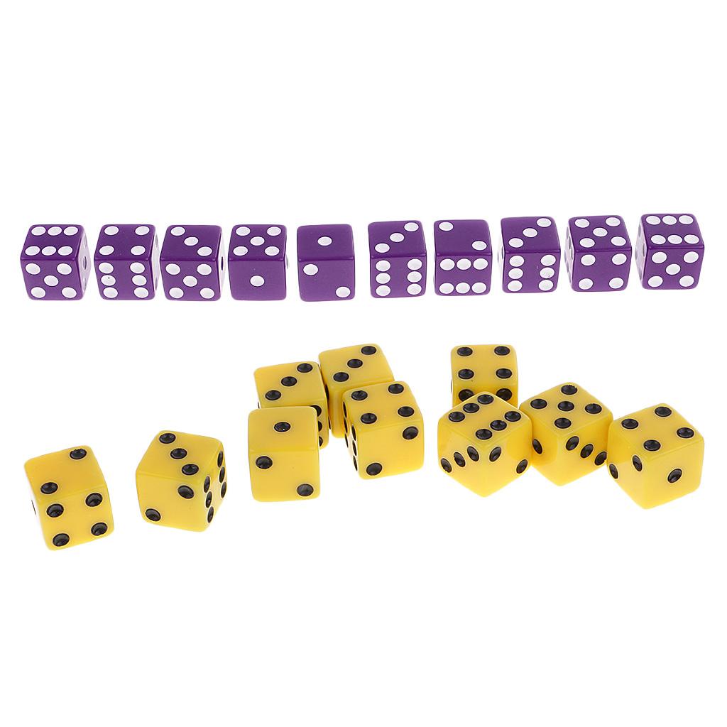 20 Pieces Six Sided Dice Digital Dices Set for RPG Role Playing Game Toy