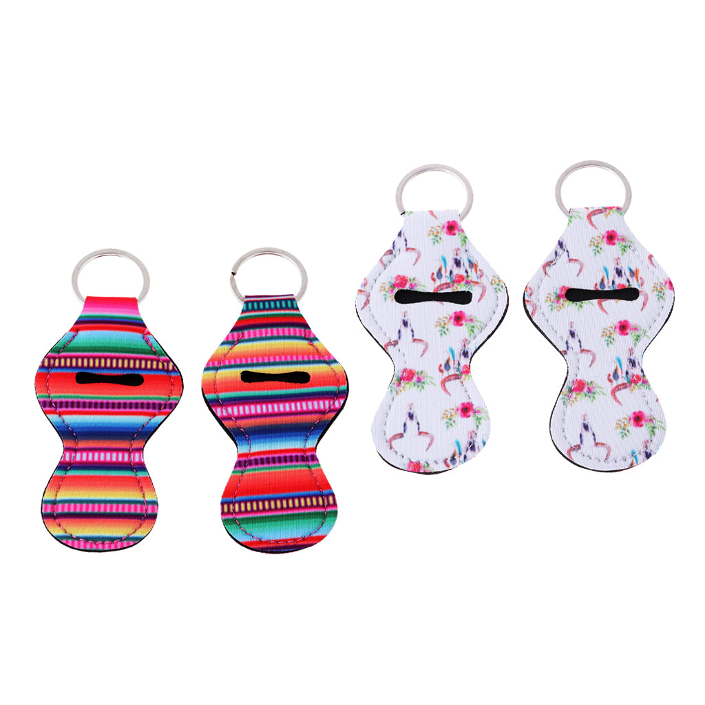 2pcs Colorful Handy Lip Balm Holder Key Chain Gifts for Kids and Adults