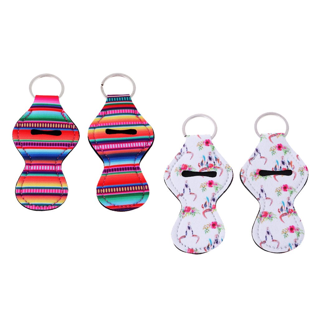 2pcs Colorful Handy Lip Balm Holder Key Chain Gifts for Kids and Adults