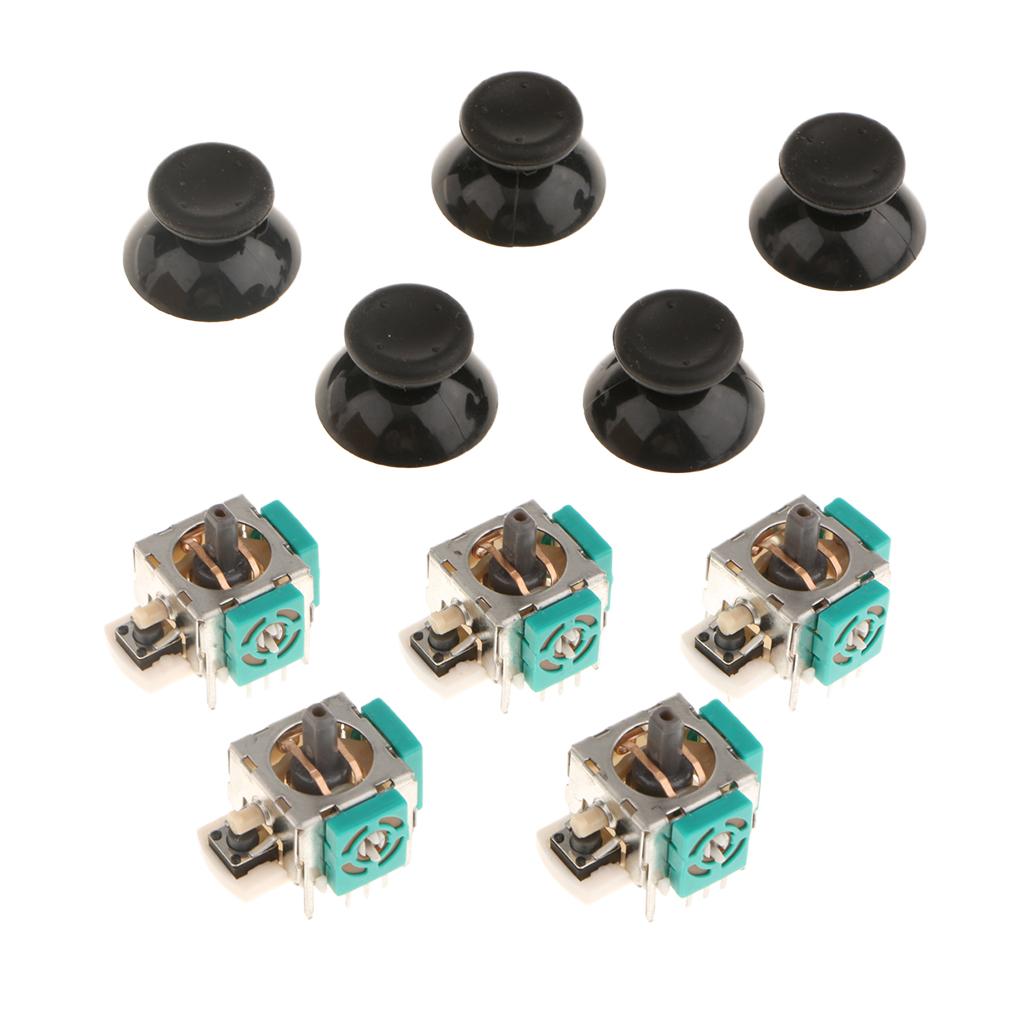 5 Pack Analog Stick 3D Rocker Joystick Axis + Caps for 360 Controllers