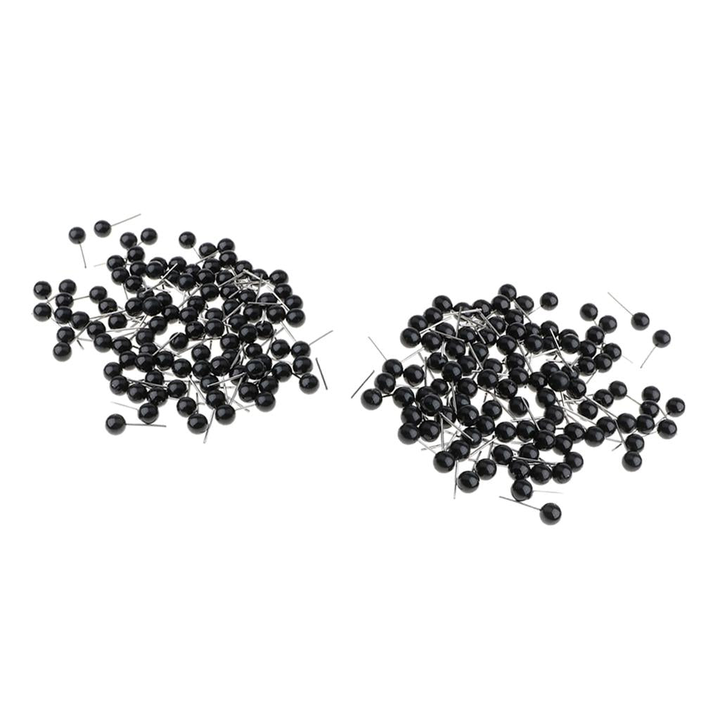 200 Pieces Black Plastic Eyes Kits for Needle Felting Bear Dolls Toy 6mm 5mm