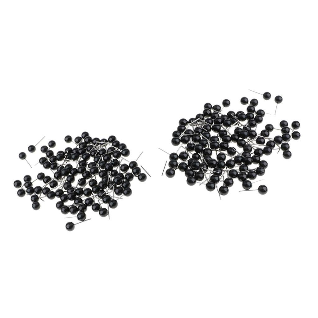 200 Pieces Black Plastic Eyes Kits for Needle Felting Bear Dolls Toy 6mm 5mm