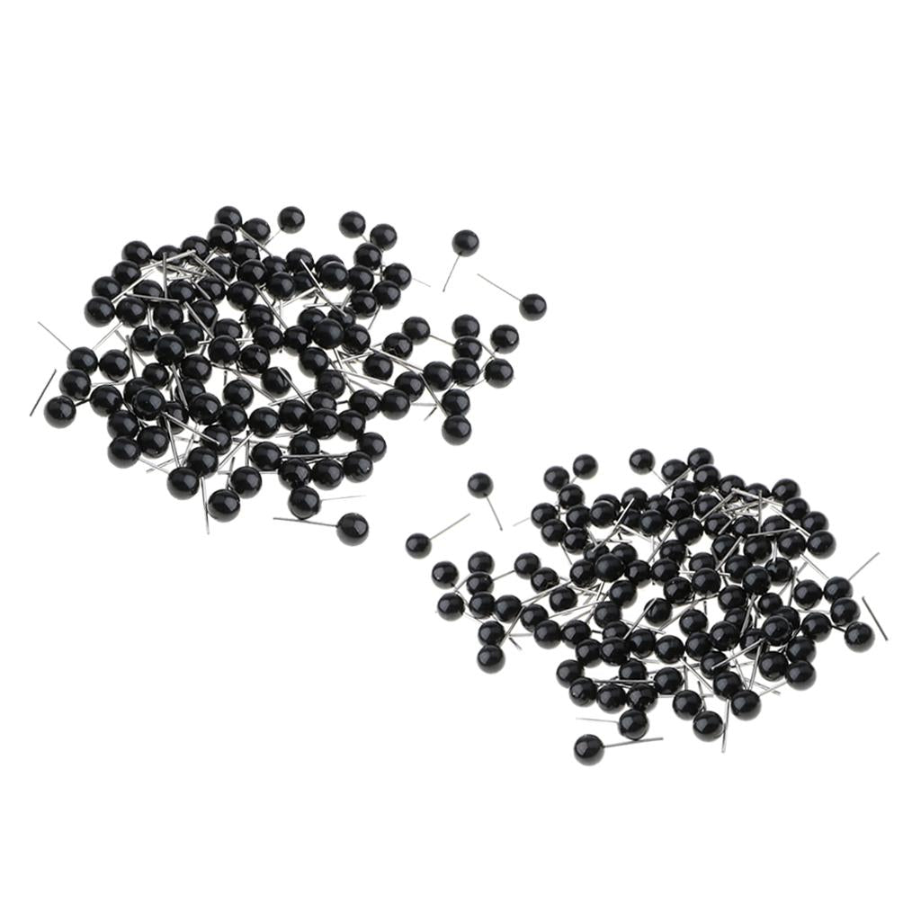 200 Pieces Black Plastic Eyes Kits for Needle Felting Bear Dolls Toy 6mm 5mm
