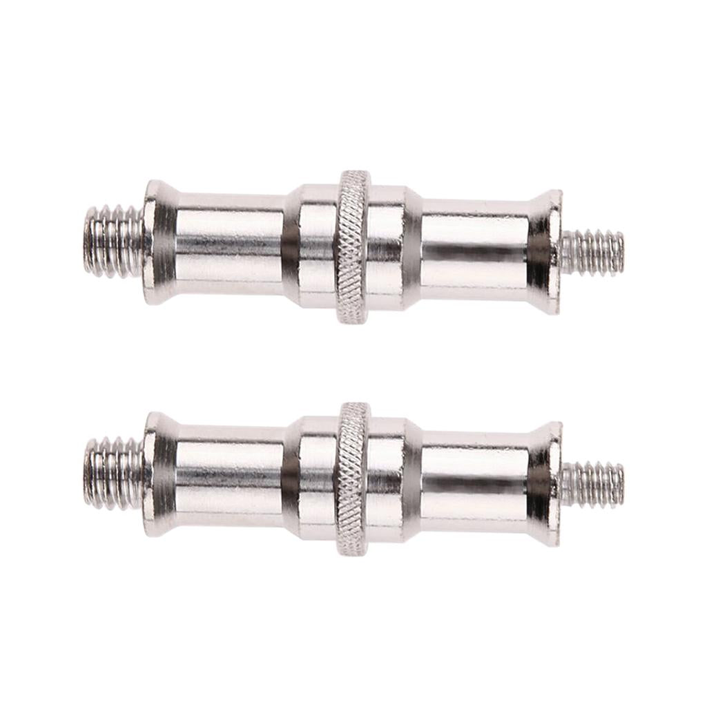 2x 1/4 to 3/8" Spigot Stud Male Screw Tripod Adapter for Flash Light Stand"