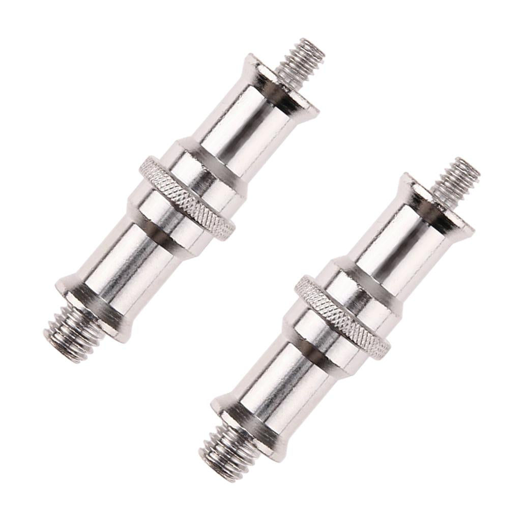 2x 1/4 to 3/8" Spigot Stud Male Screw Tripod Adapter for Flash Light Stand"
