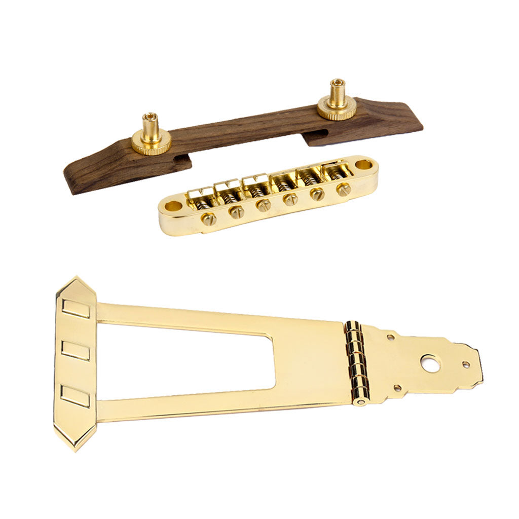 6 String Archtop Guitar Trapeze Tailpiece Bridge+Jazz Guitar Bridge Rosewood