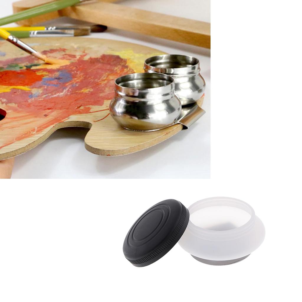 2x Artists Single and Double Hole Dipper Palette Clips for Painting With Lid