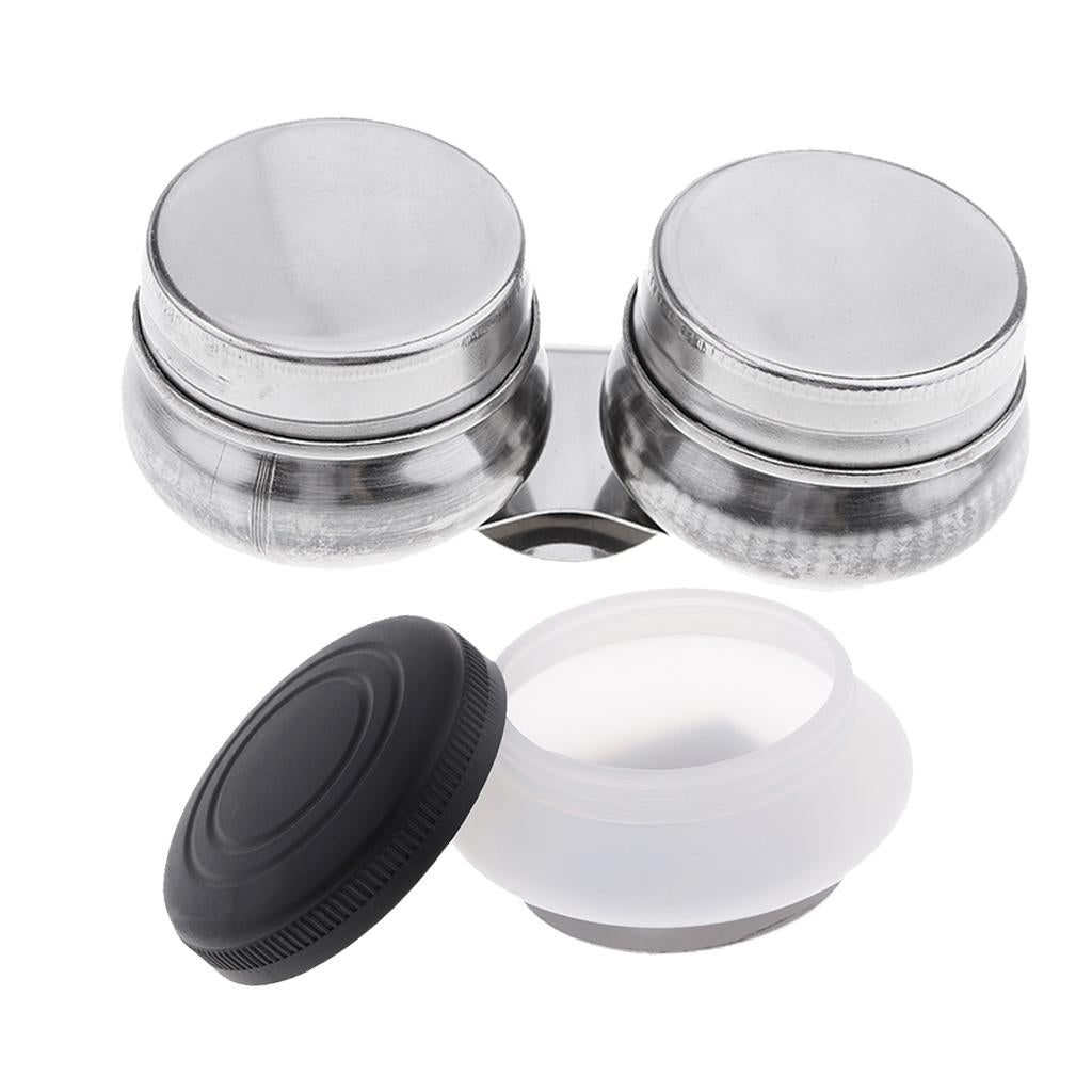 2x Artists Single and Double Hole Dipper Palette Clips for Painting With Lid