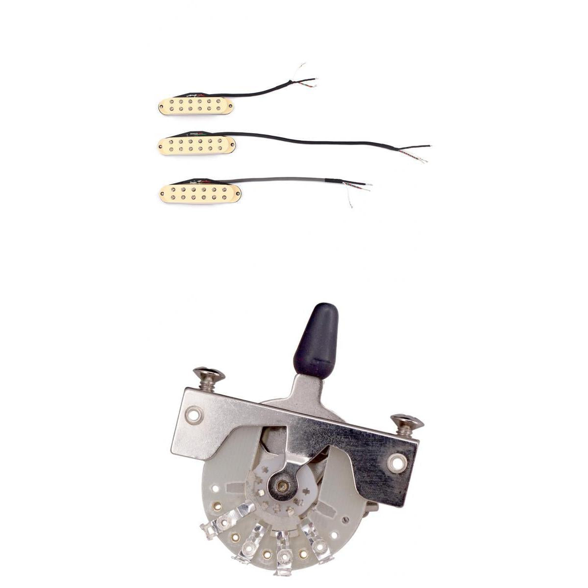 3pcs Single Coil Pickup for ST SQ+Guitar 5 Way Toggle Switch Pickup Selector