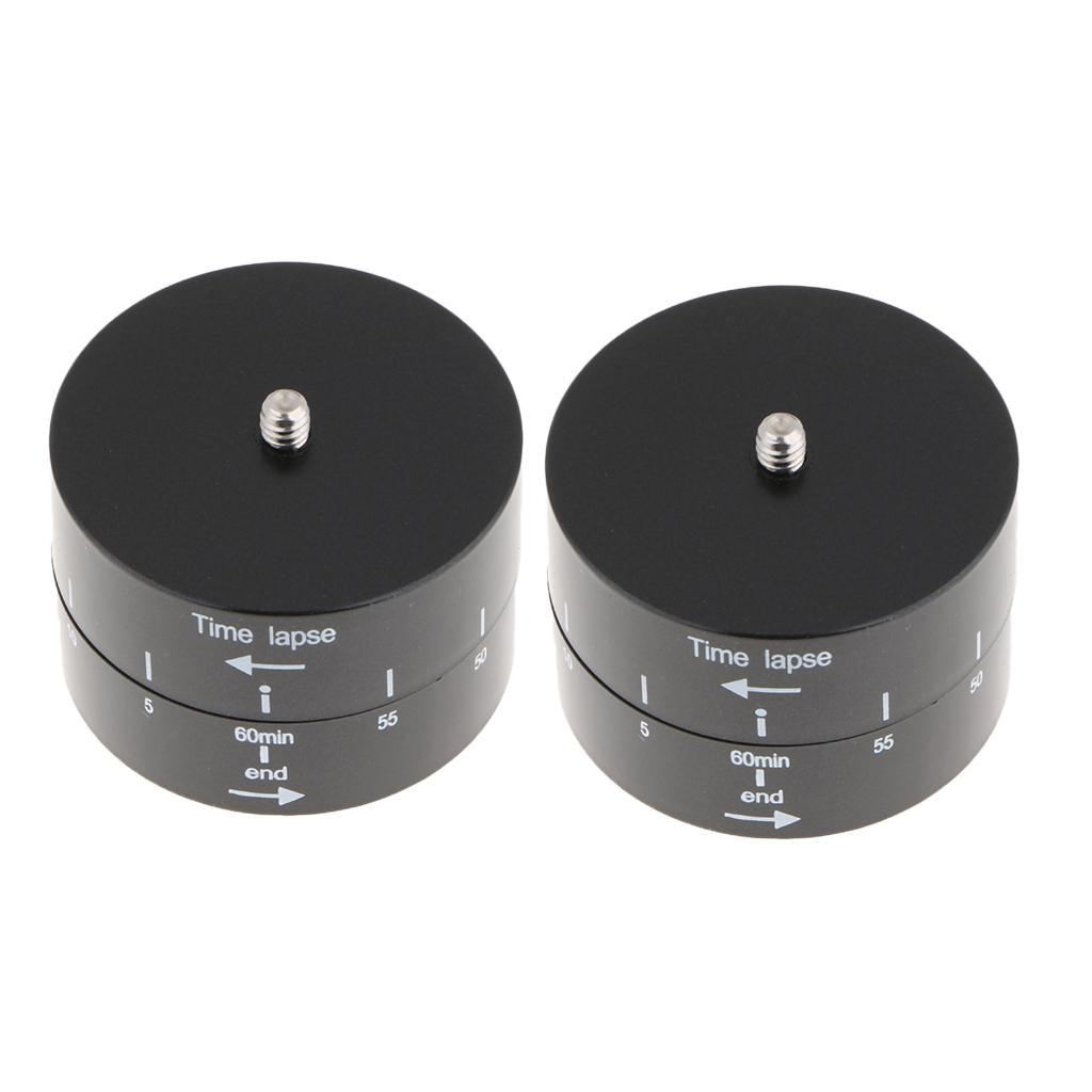 2x Panoramic 360 / 60-Minute Time Lapse Tripod Head for /Phones Black