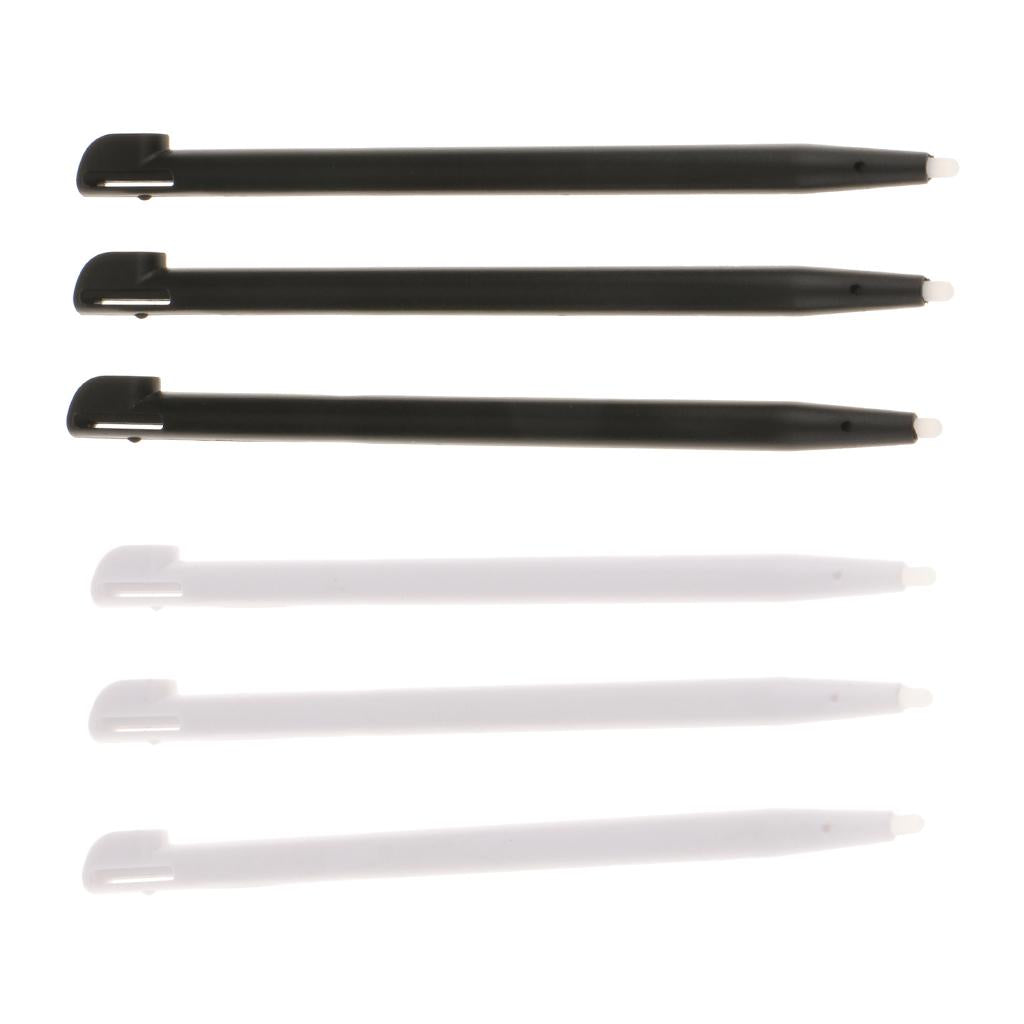 6pcs Slot in Touch Screen Pen Stylus Resistive for Nintendo 2DS Black+White