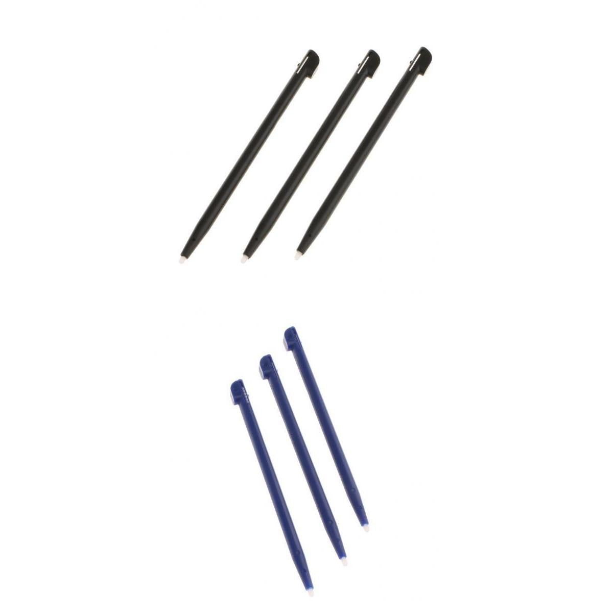 6pcs Slot in Touch Screen Pen Stylus Resistive for Nintendo 2DS Black+Blue