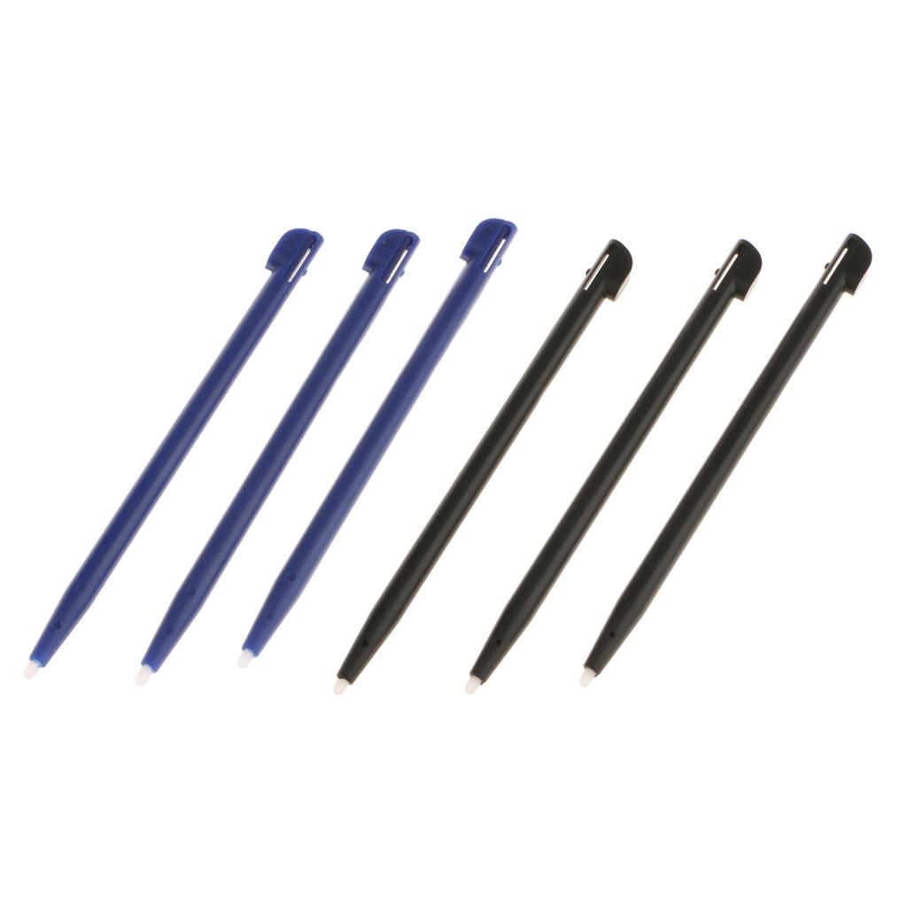 6pcs Slot in Touch Screen Pen Stylus Resistive for Nintendo 2DS Black+Blue