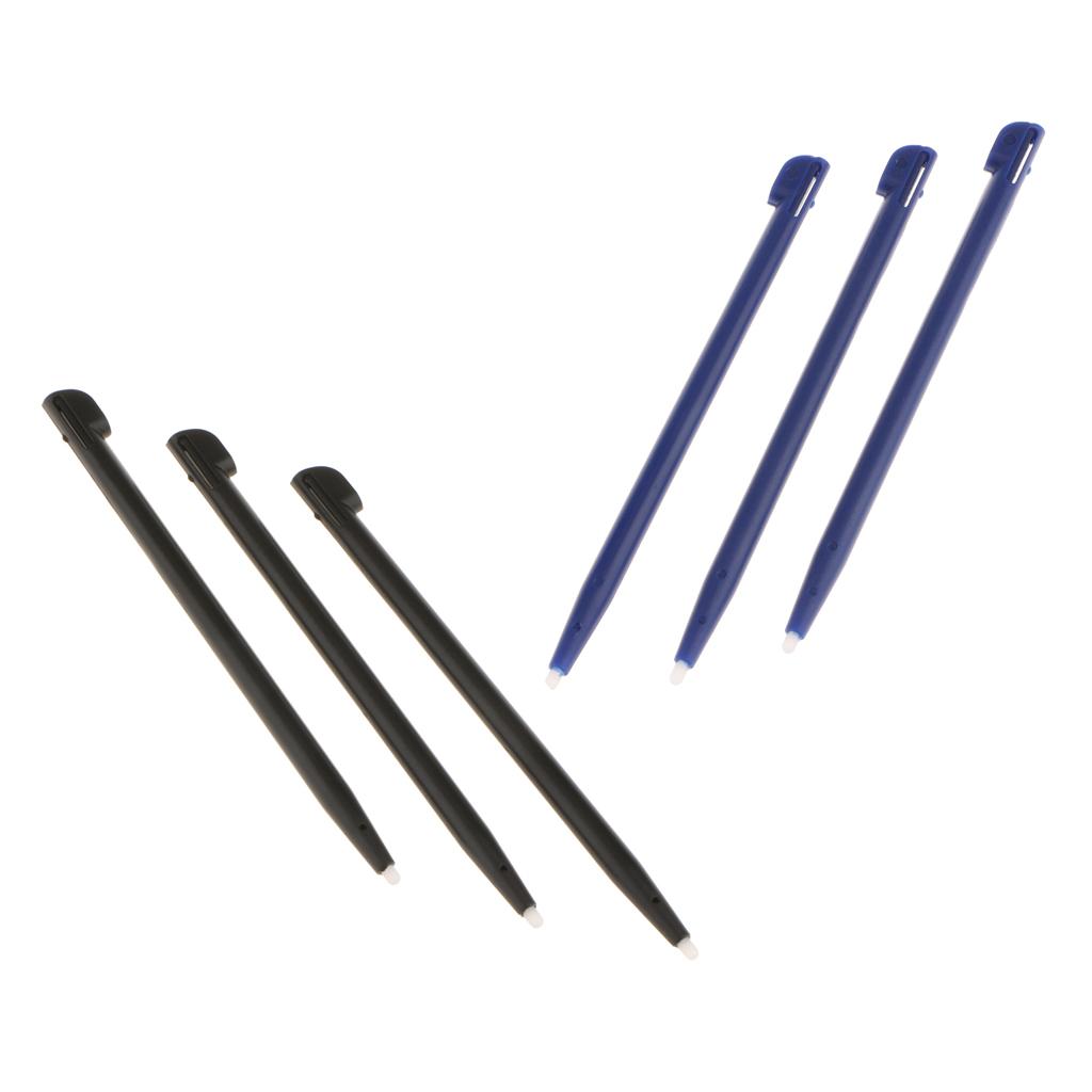 6pcs Slot in Touch Screen Pen Stylus Resistive for Nintendo 2DS Black+Blue