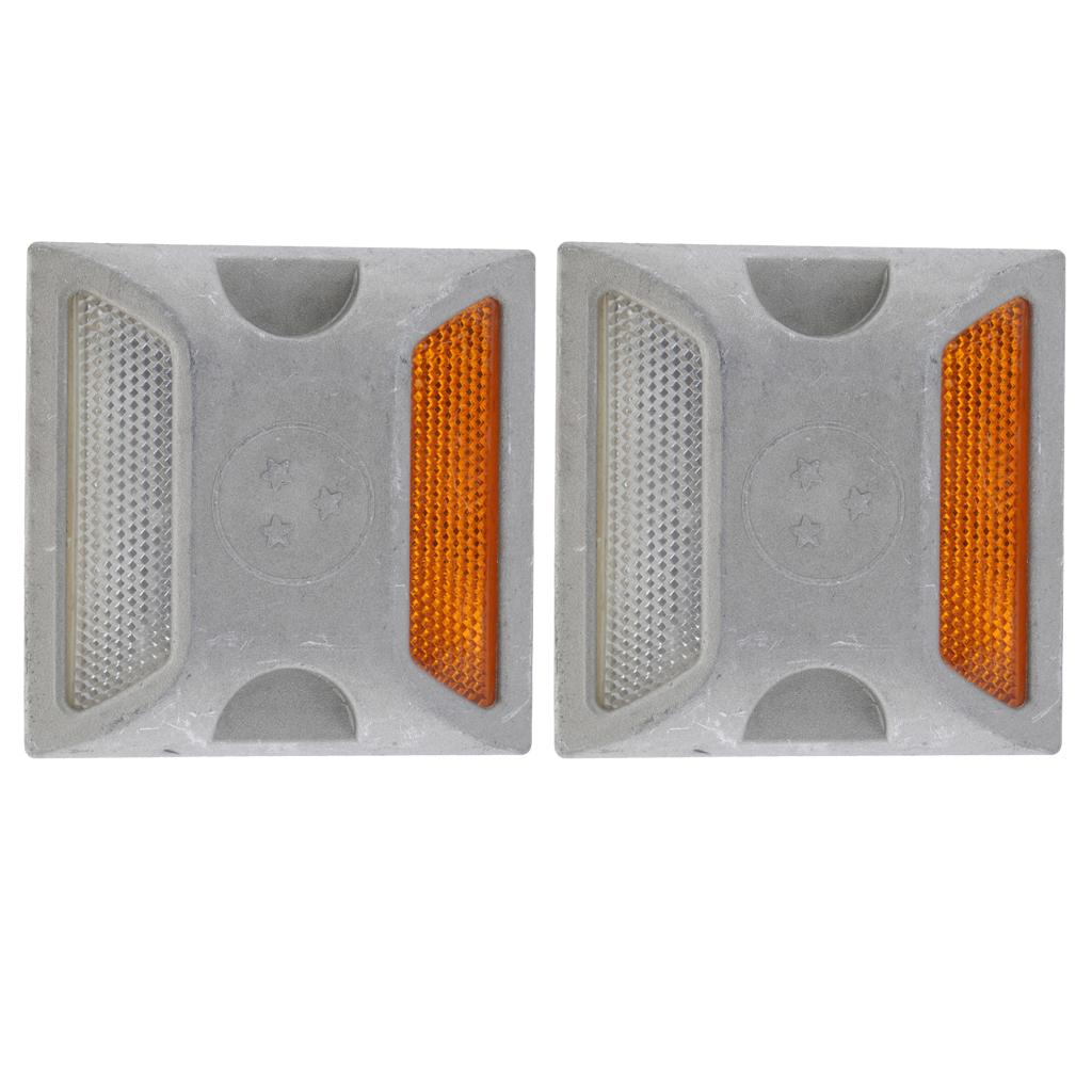 2Pcs Aluminum Road Pavement Marker, Commercial Grade Reflective Road Stud
