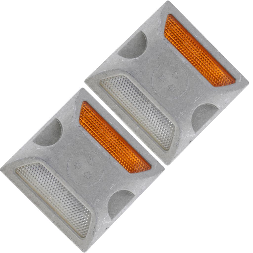 2Pcs Aluminum Road Pavement Marker, Commercial Grade Reflective Road Stud