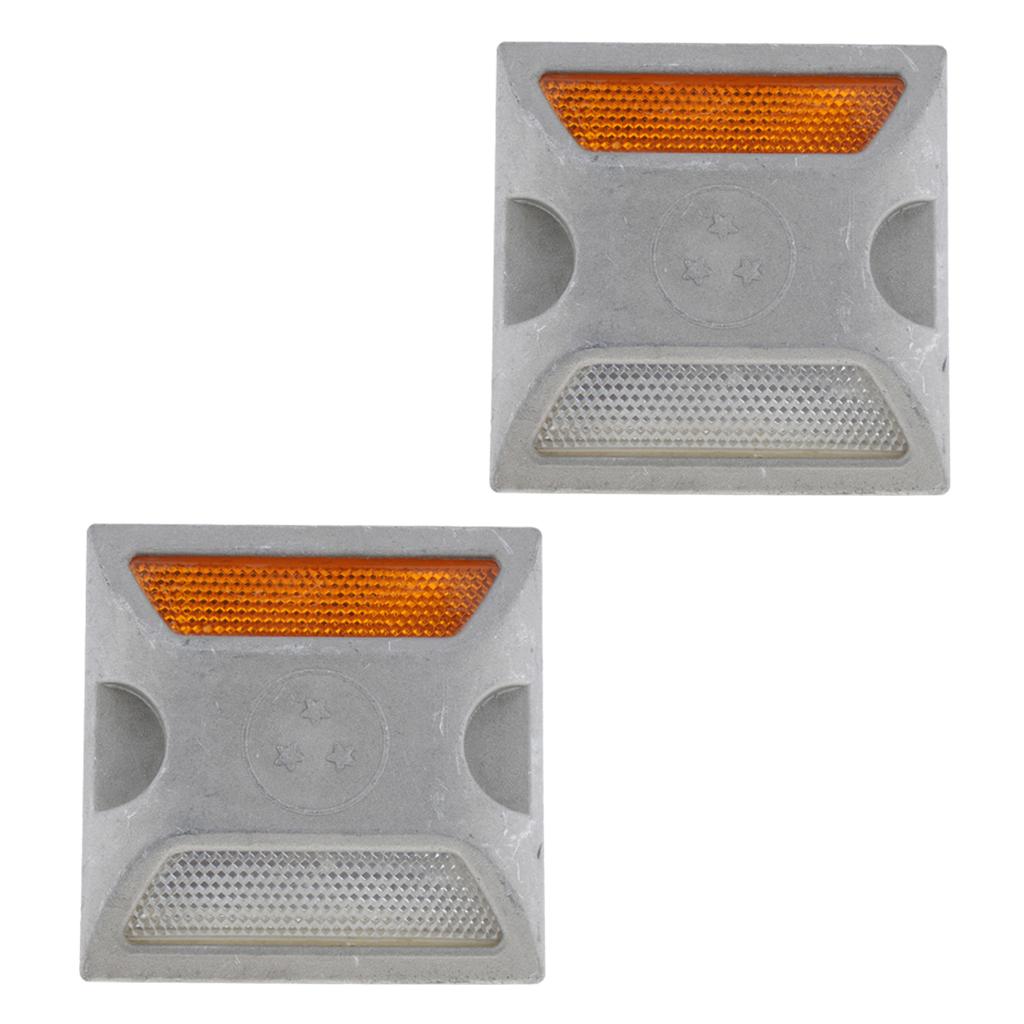 2Pcs Aluminum Road Pavement Marker, Commercial Grade Reflective Road Stud