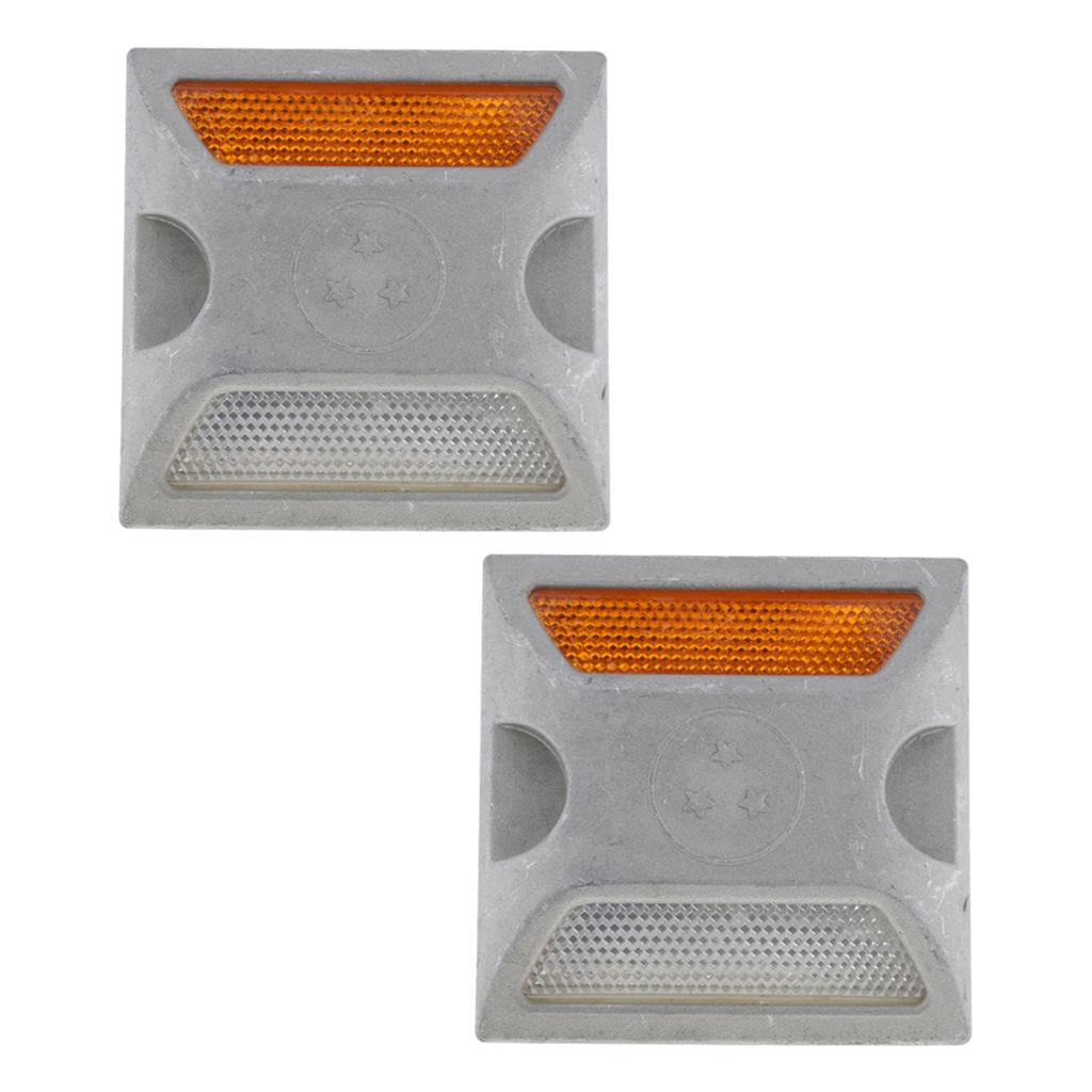 2Pcs Aluminum Road Pavement Marker, Commercial Grade Reflective Road Stud