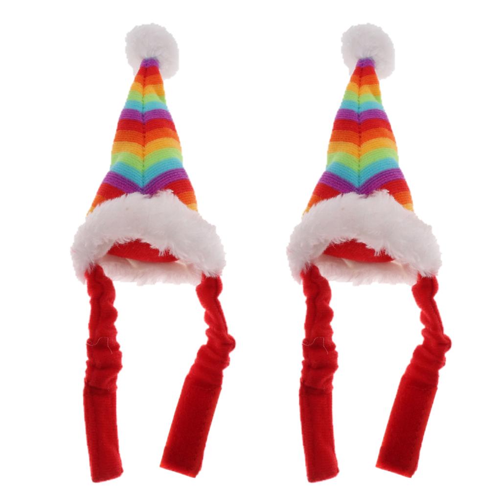 2 Pcs Adjustable Elastic Small Pet Dog Cat Puppy Kitten Hamster Chrismas Hat