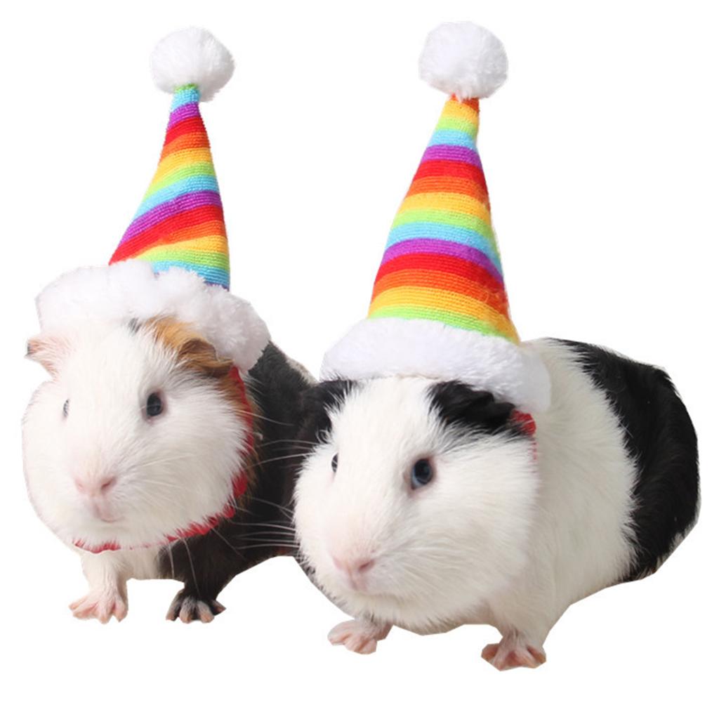 2 Pcs Adjustable Elastic Small Pet Dog Cat Puppy Kitten Hamster Chrismas Hat