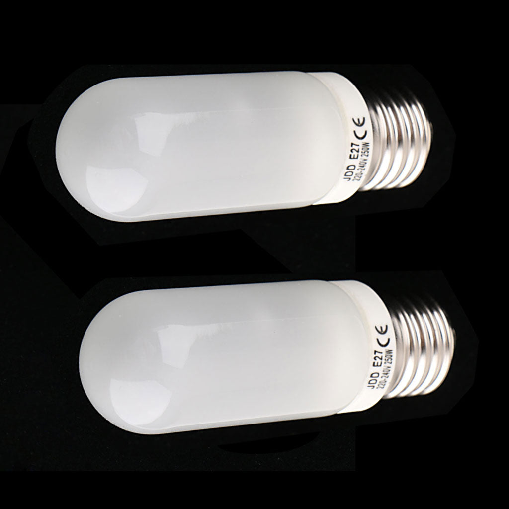 2x JDD Type 250W 220-240V E27 Frosted Halogen Light Bulb Modeling Lamp Tube